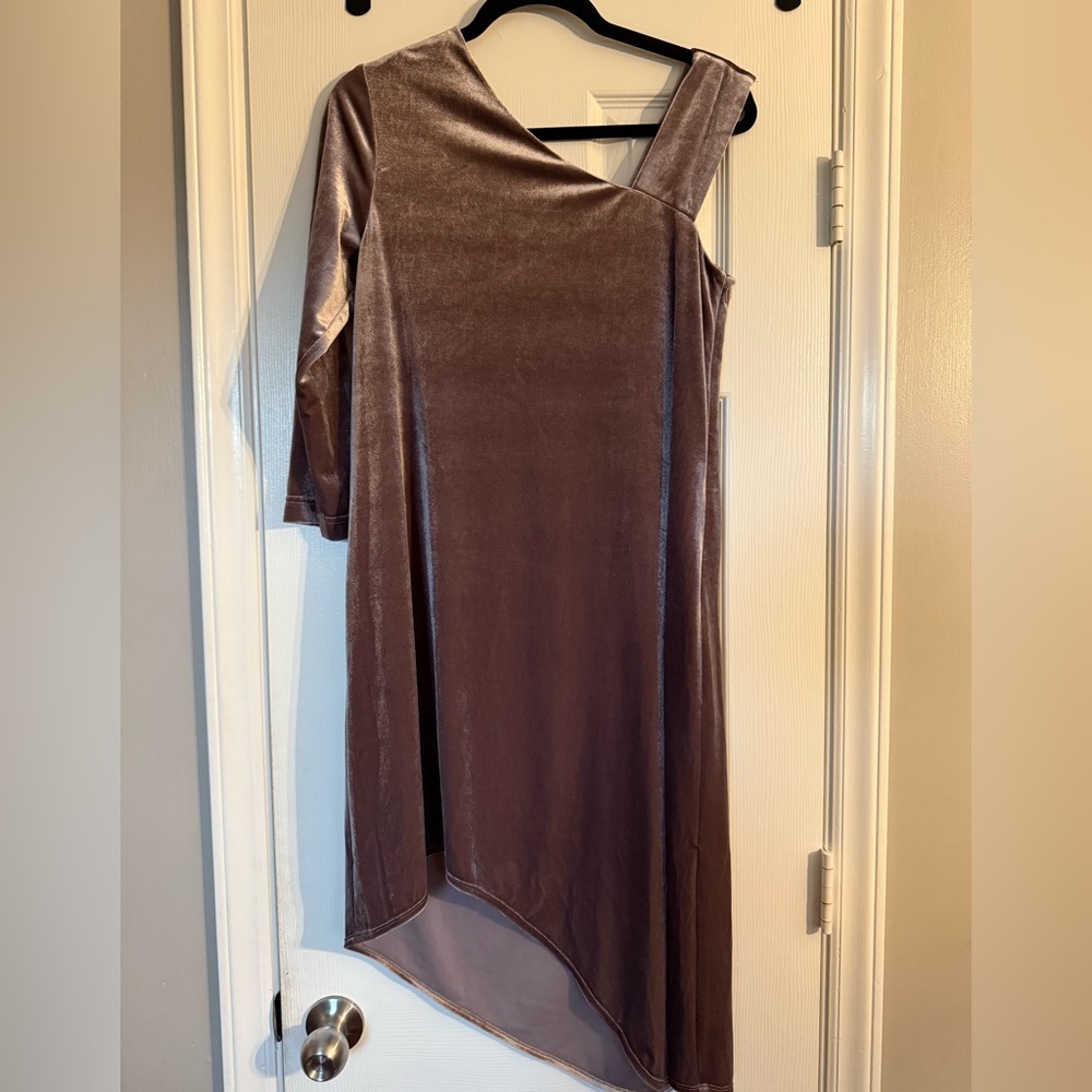 Crosby Nella Velvet Dress Purple/ Grey color One Sleeve size 6